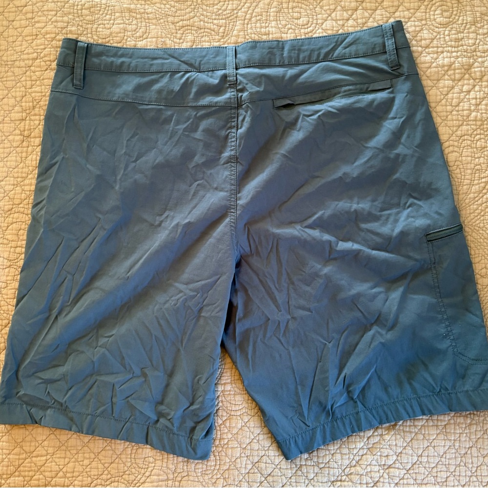 Men's Blue Flat Front Shorts - Picture 2 of 2